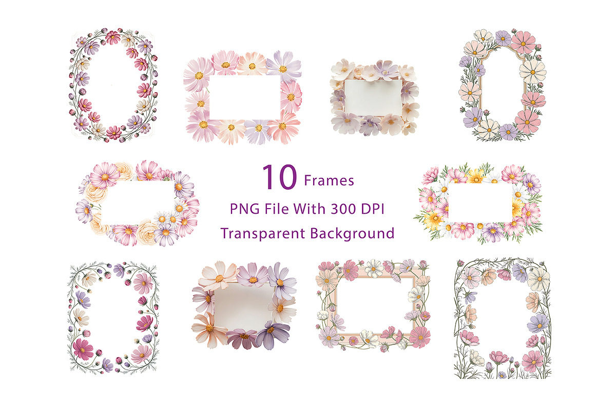 Cosmos Watercolor Floral Clipart, a Decorative Illustration by ForhadGFX (Photo 11 of 15)