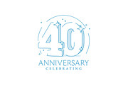 Anniversary 40. 3d number forty, an Outline Icon by Sunny (Thumbnail 1 of 2)