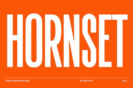 Hornset - Condensed Sans Serif, a Sans Serif Font by Pekotype