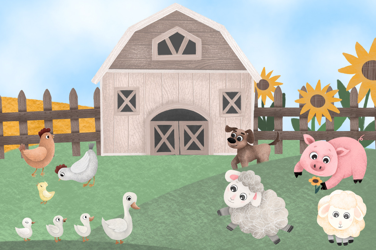 Cute farm animals, an Animal Illustration by LikaYu (Photo 2 of 6)