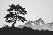 Majestic Mountain and Tree Vector Bu, a Graphic by Creativeshirt (Thumbnail 2 of 11)