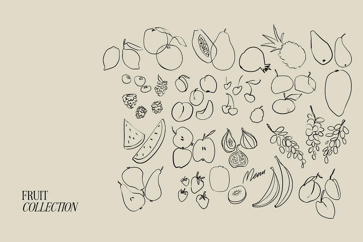 Hand Drawn Fruit Illustration Set, a Food Illustration by GFB Studio (Photo 4 of 7)