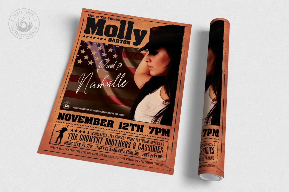 Country Live Flyer Template V2, a Flyer Template by ThatsDesignArt (Photo 3 of 7)
