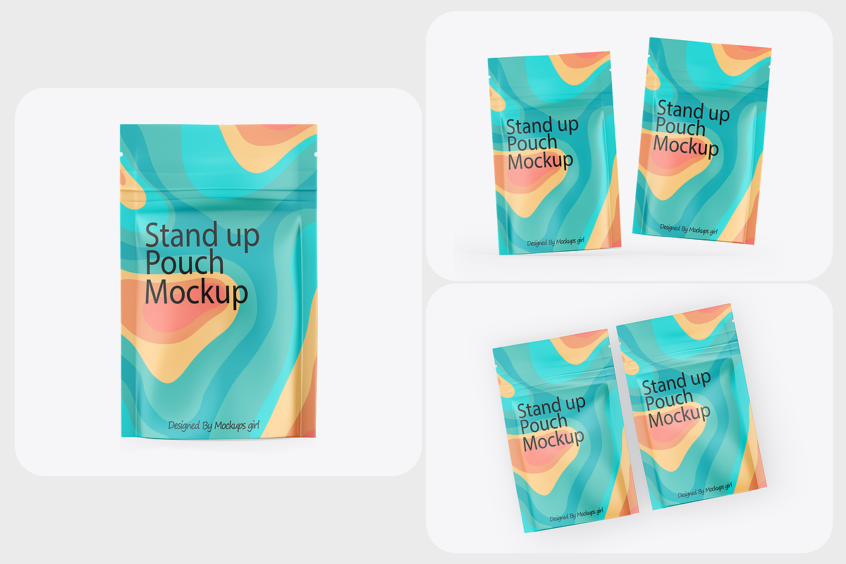 Stand up pouch Mockups, a Packaging Mockup by Mockups Girl (Photo 1 of 4)