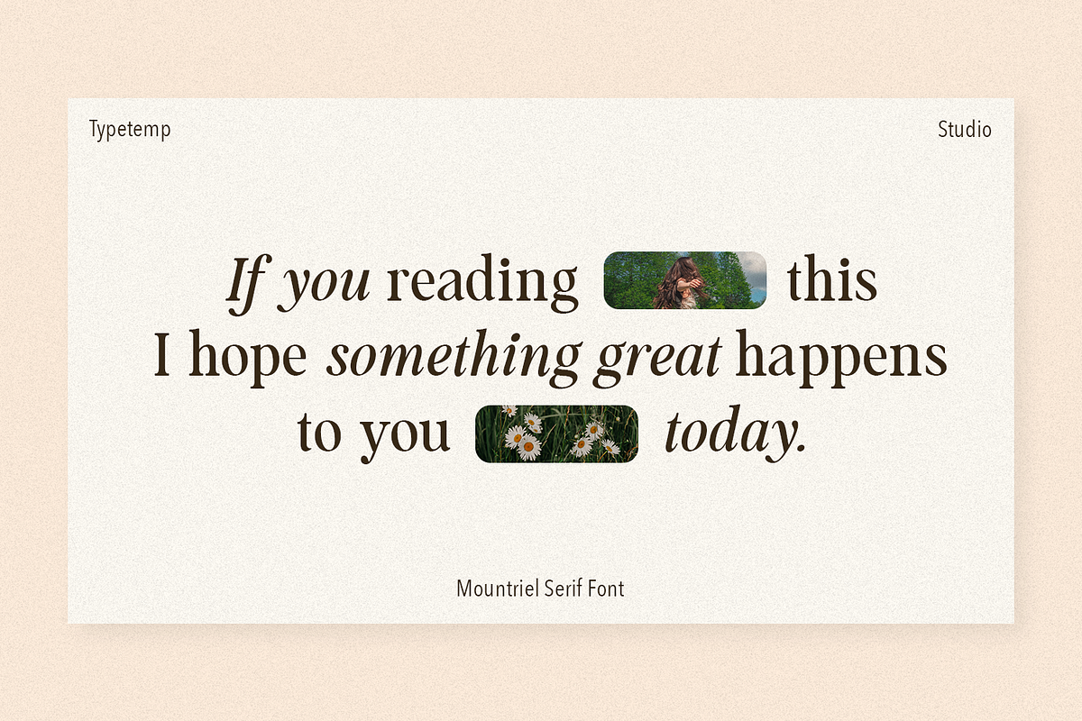 Mountriel - Classic Modern Serif, a Serif Font by Typetemp Studio (Photo 16 of 22)