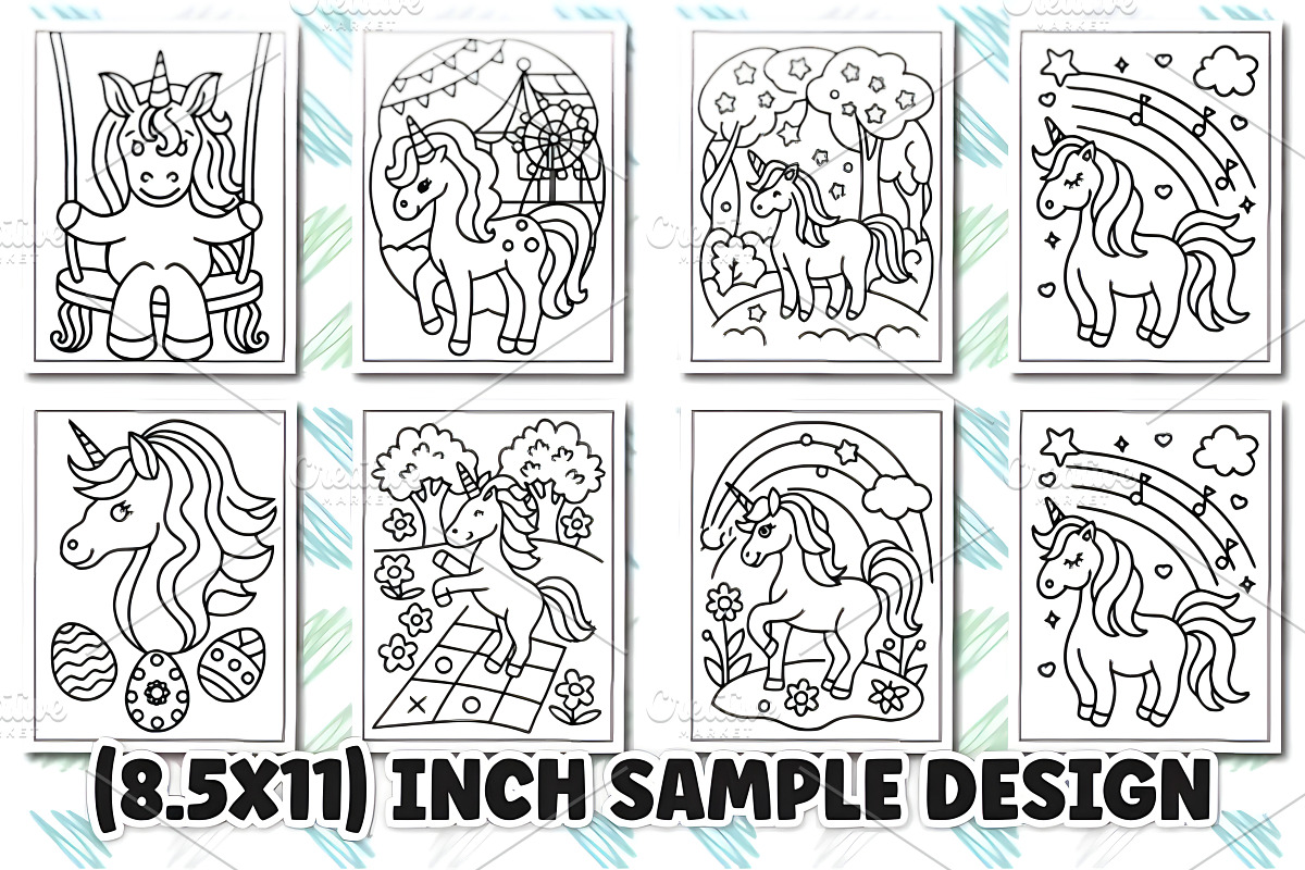 Cute Unicorn Coloring Book for Kids, an Animal Illustration by Design Station (Photo 8 of 8)