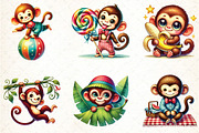 Watercolor Monkey Sublimation Clipar, an Illustration by DreamCafeArt (Thumbnail 2 of 3)