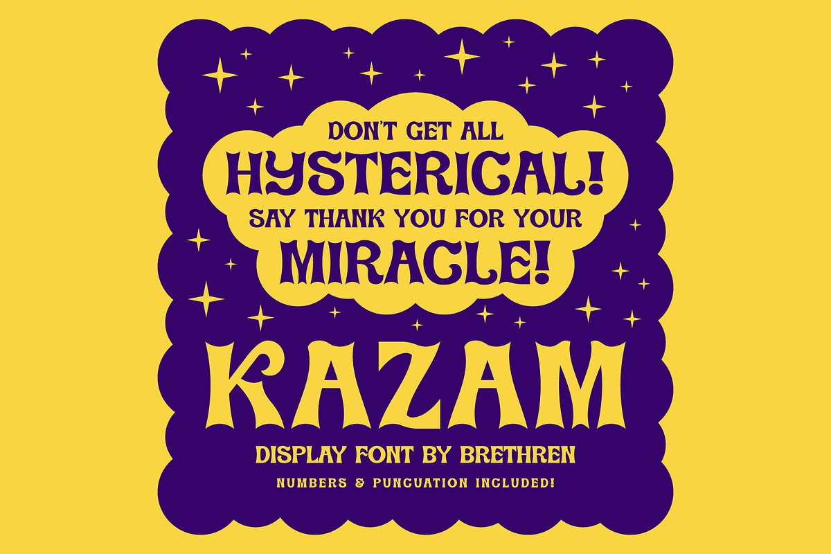 Kazam Display Font, a Font by Brethrendesignco (Photo 3 of 4)