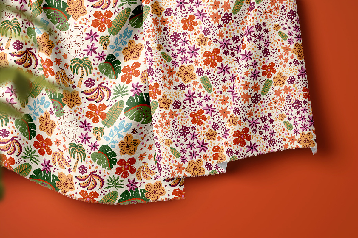 Hand drawn tropical floral patterns, a Pattern Graphic by Tani Kuzminka (Photo 9 of 22)