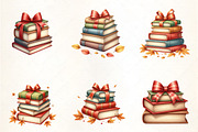 Autumn Bow Book Stack Clipart, an Illustration by CrexoraLab (Thumbnail 5 of 5)