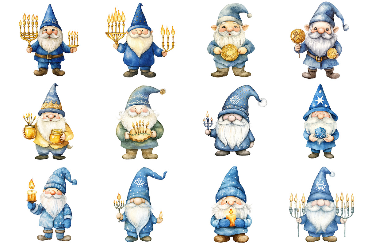 Gnome Hanukkah Clipart, an Illustration by Design Market (Photo 3 of 3)