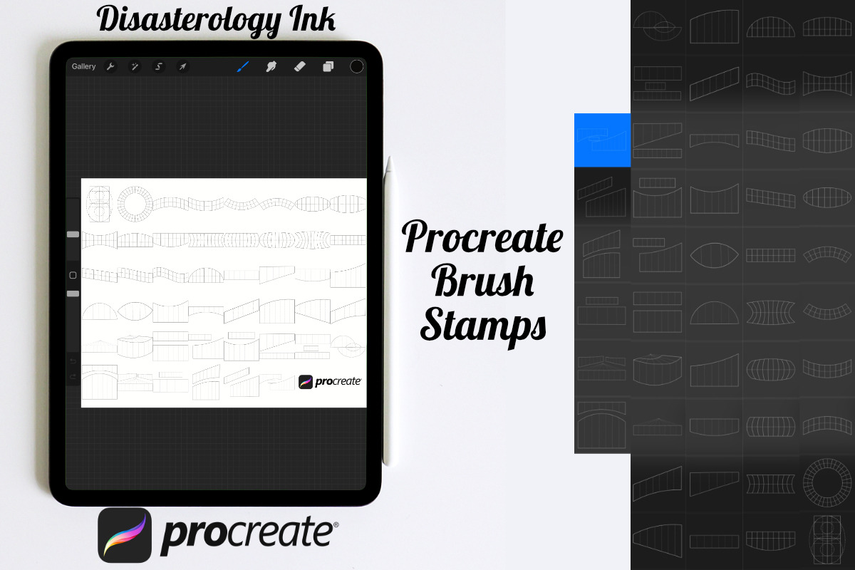 Lettering Grid Guides Set 1, a Brush Add-On by Disasterology Ink