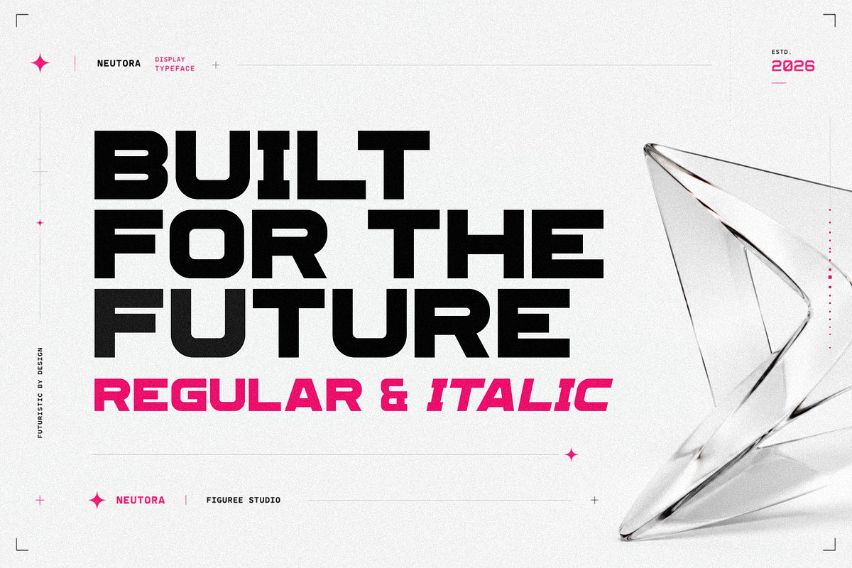 Neutora – Bold Futuristic Font, a Sans Serif Font by figuree studio (Photo 3 of 10)