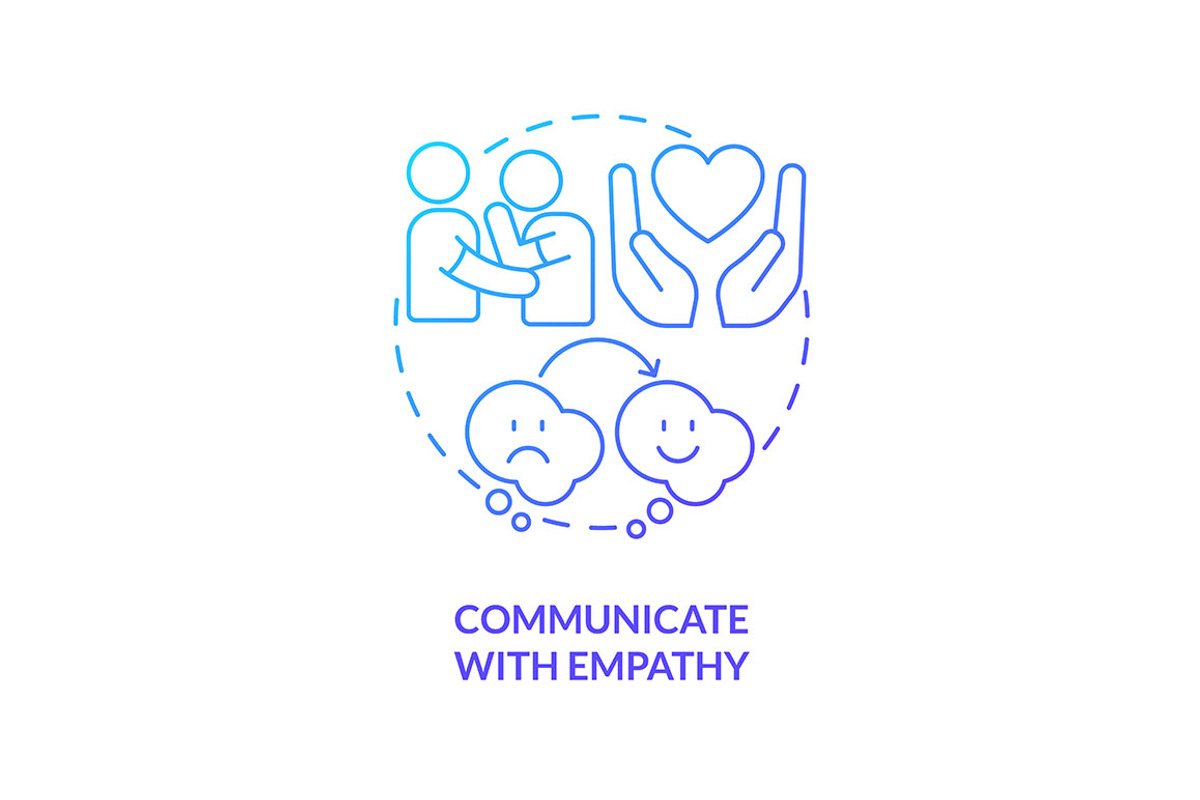 Communicate with empathy blue, an Icon by IMG Visuals