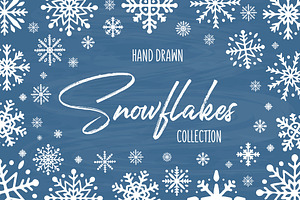 Hand drawn snowflakes collection.