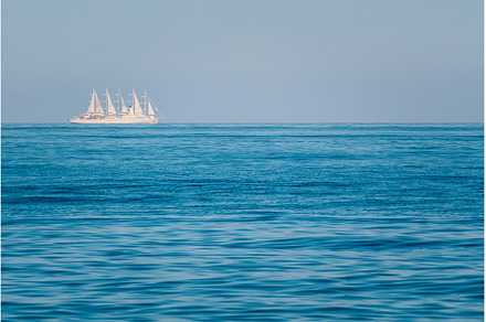 Modern Sail Ship at Open Ocean, a Nature Photo by Our Amazing World