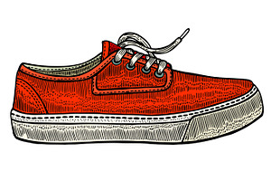 Vector Modern Red Sneakers