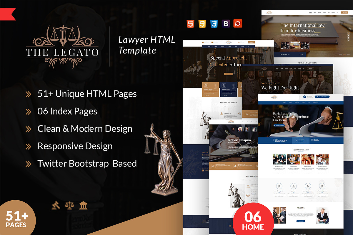 Legato Lawyer Attorney and CA HTML, a Bootstrap Template by Webstrot Technology (Photo 1 of 2)