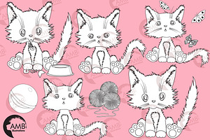 Cutey Cat Digital Stamps AMB-2655