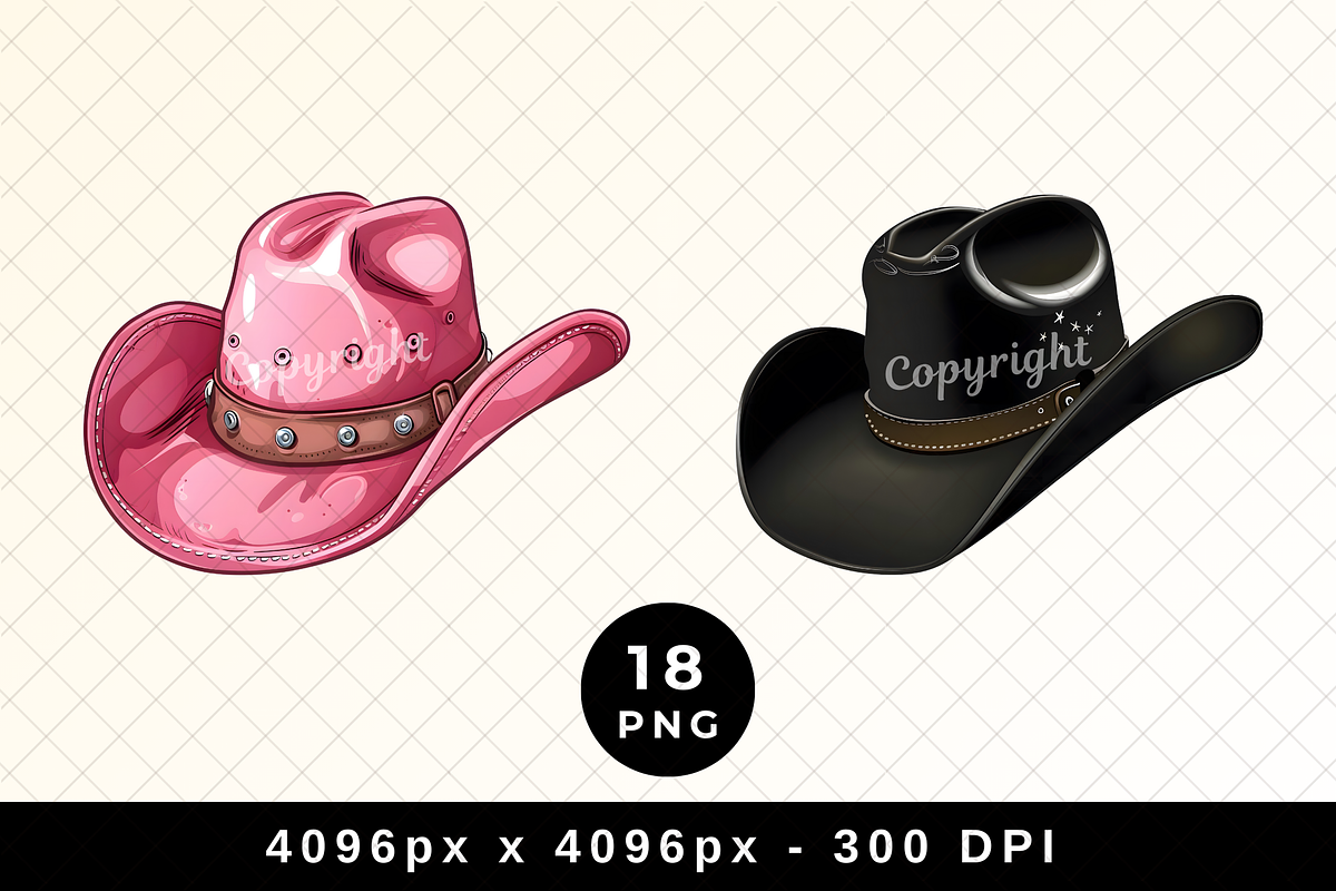 Cowboy Hat Clipart, Cowgirl Clip Art, an Object Illustration by POC Digital (Photo 6 of 7)