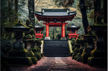 Picturesque Japanese red arch, a Nature Photo by Ylivdesign