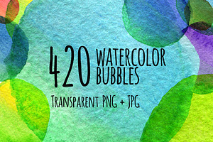 420 hand drawn watercolor spots