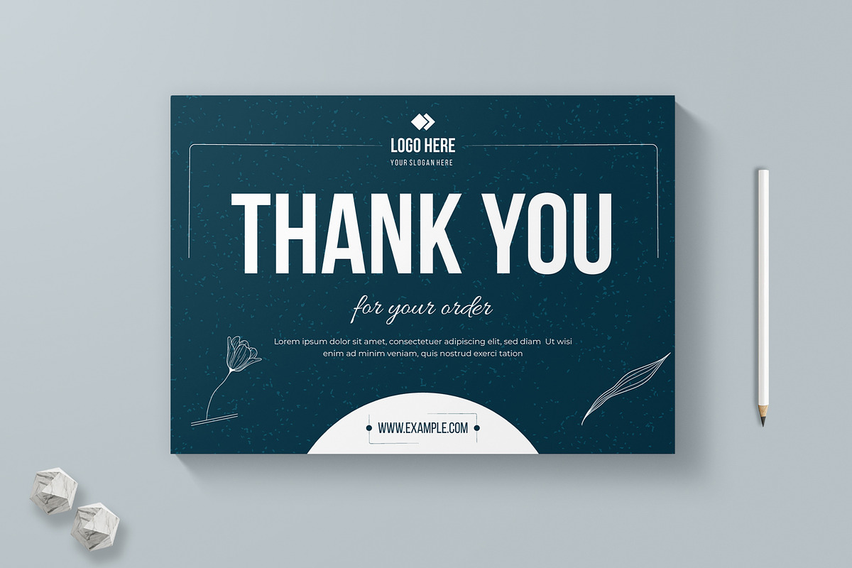 Thank You Card Layout, a Stationery Template by MightyDesign (Photo 1 of 6)