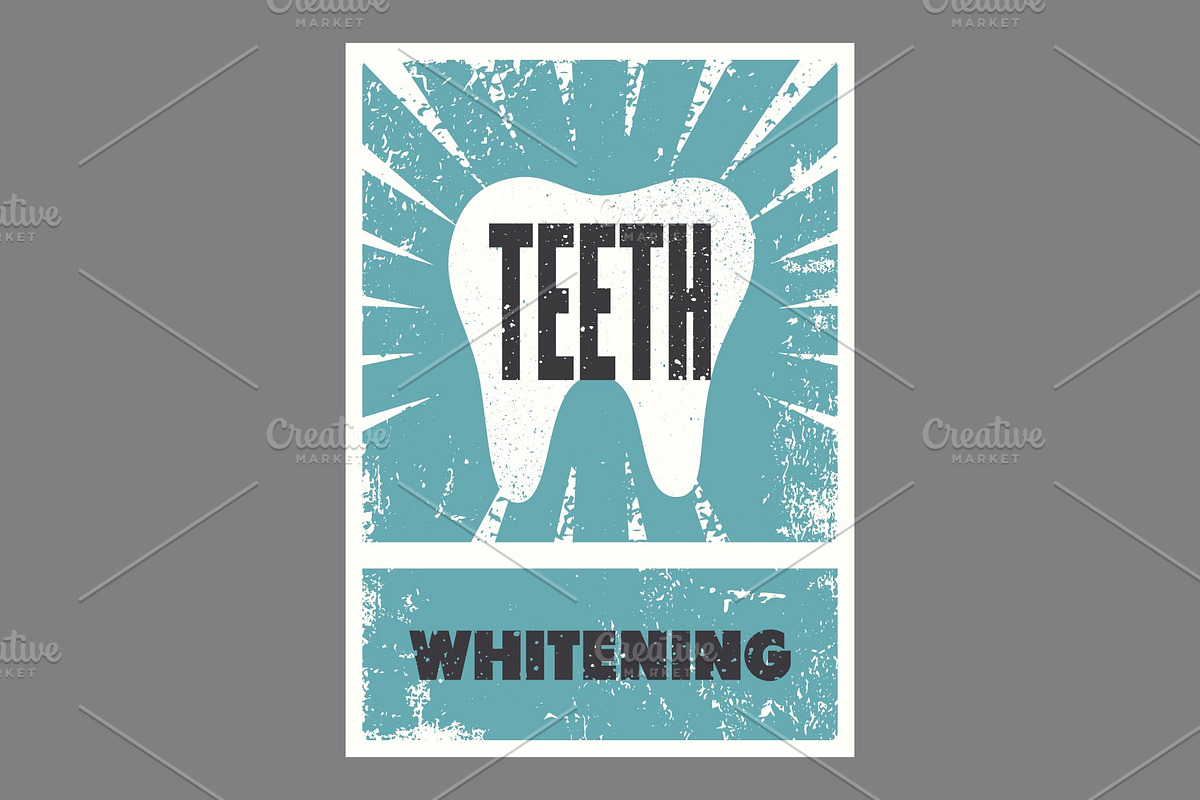 Dentistry grunge vector poster set., a Healthcare Illustration by PoPaShop (Photo 4 of 8)