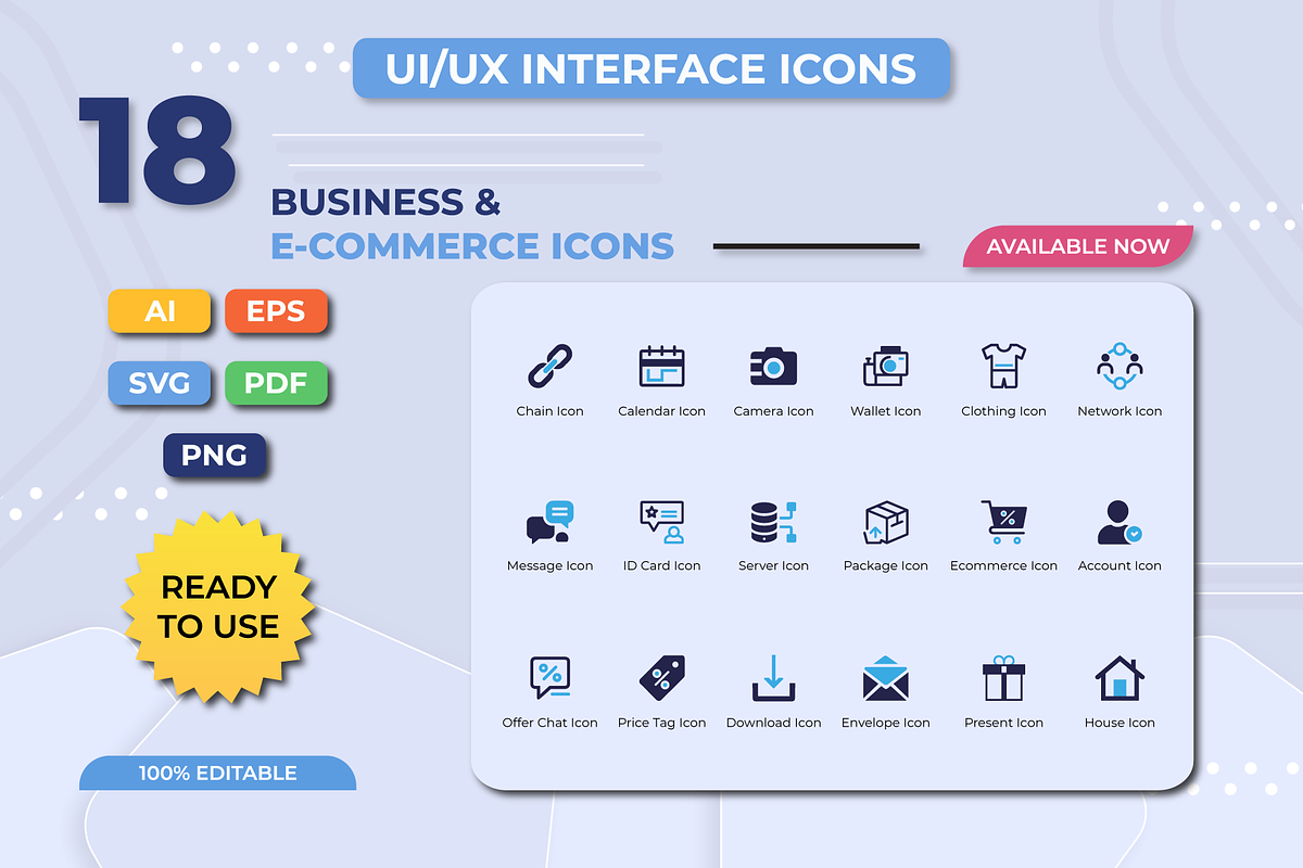 54 Business & E-Commerce UI Icons, an Outline Icon by taieefbakshi (Photo 3 of 5)