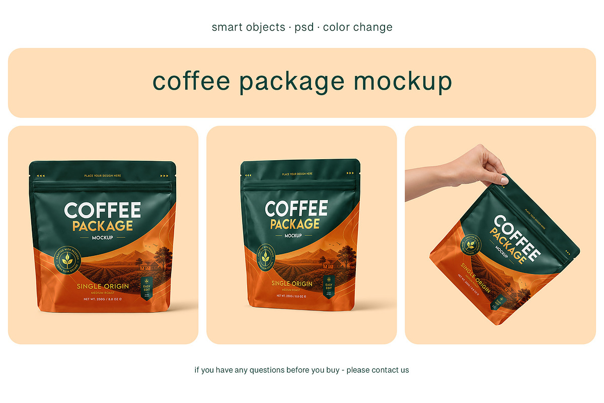 Coffee Package Mockup Set, a Packaging Mockup by Country4k (Photo 4 of 4)