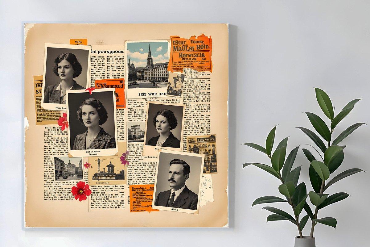 Scrapbook Collaged Photo Page, a Background Graphic by Sharon Schwalbe (Photo 2 of 5)