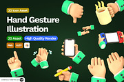 3D Hand Gesture Illustration, an Object 3D Model by SLAB! Design (Thumbnail 1 of 4)