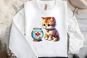 Watercolor Cat Sublimation Clipart, an Illustration by DreamCafeArt (Thumbnail 4 of 5)