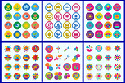 Colorful Circular Vector Icon Set, a Duotone Icon by FlyeredTemplate (Thumbnail 1 of 7)