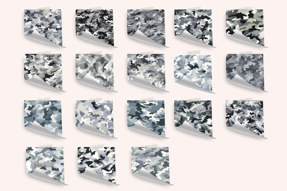 Gray Camouflage Seamless Patterns, a Pattern Graphic by PrintablesByFranklyn (Photo 2 of 10)