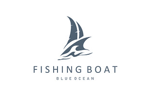 Fishing boat sailboat logo design, a Branding & Logo Template by Maylianaw28