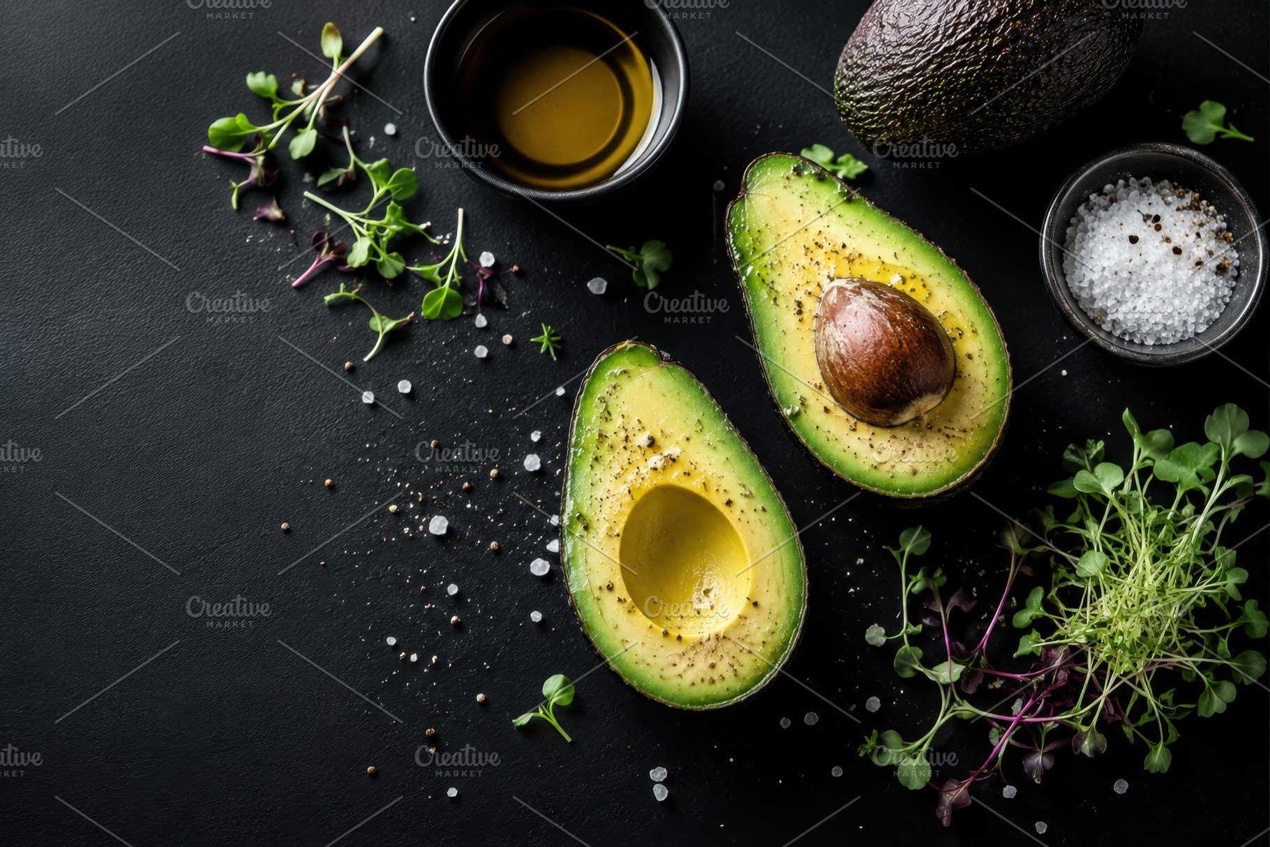 Fresh avocados on a dark table, a Photo by Beautiful things