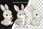 15 Bundle Watercolor Baby Rabbit, an Animal Illustration by Morspective (Thumbnail 2 of 8)