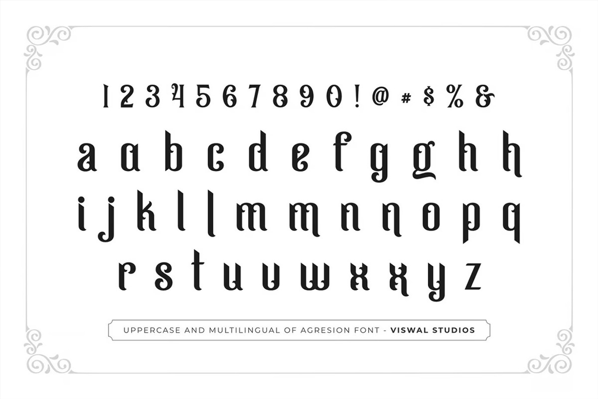 Agresion - Vintage Font, a Blackletter Font by Viswal Studio (Photo 2 of 6)