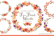 Antique Peach Floral Wreaths, an Illustration by Amanda Ilkov (Thumbnail 1 of 4)