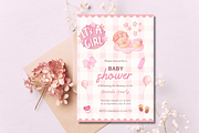 Baby Shower Invitation Template, an Invitation Template by SimoDigitalArt (Thumbnail 1 of 9)