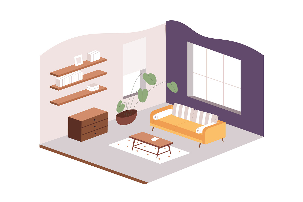 Rooms' interior in house / apartment, a Decorative Illustration by Good Studio (Photo 2 of 5)