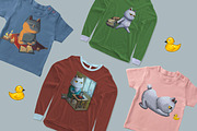 Cute cats character - four grey cat, an Animal Illustration by kaplaniha (Thumbnail 5 of 5)