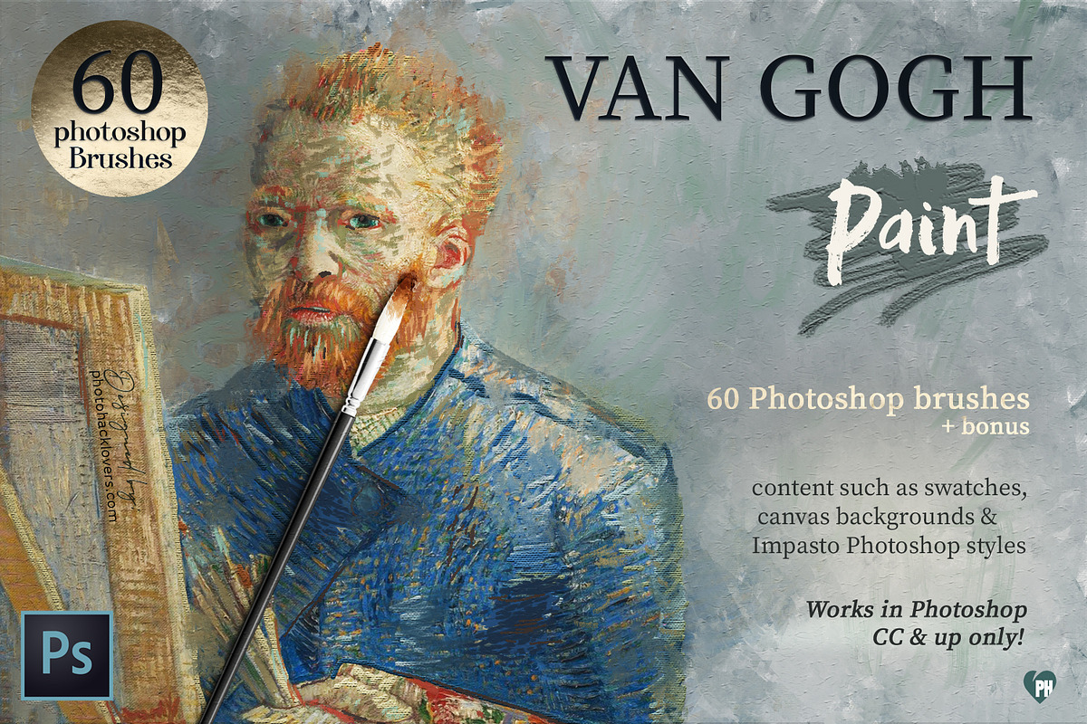 VanGogh Paint Photoshop Brush Bundle, a Brush Add-On by Photohacklovers (Photo 1 of 9)