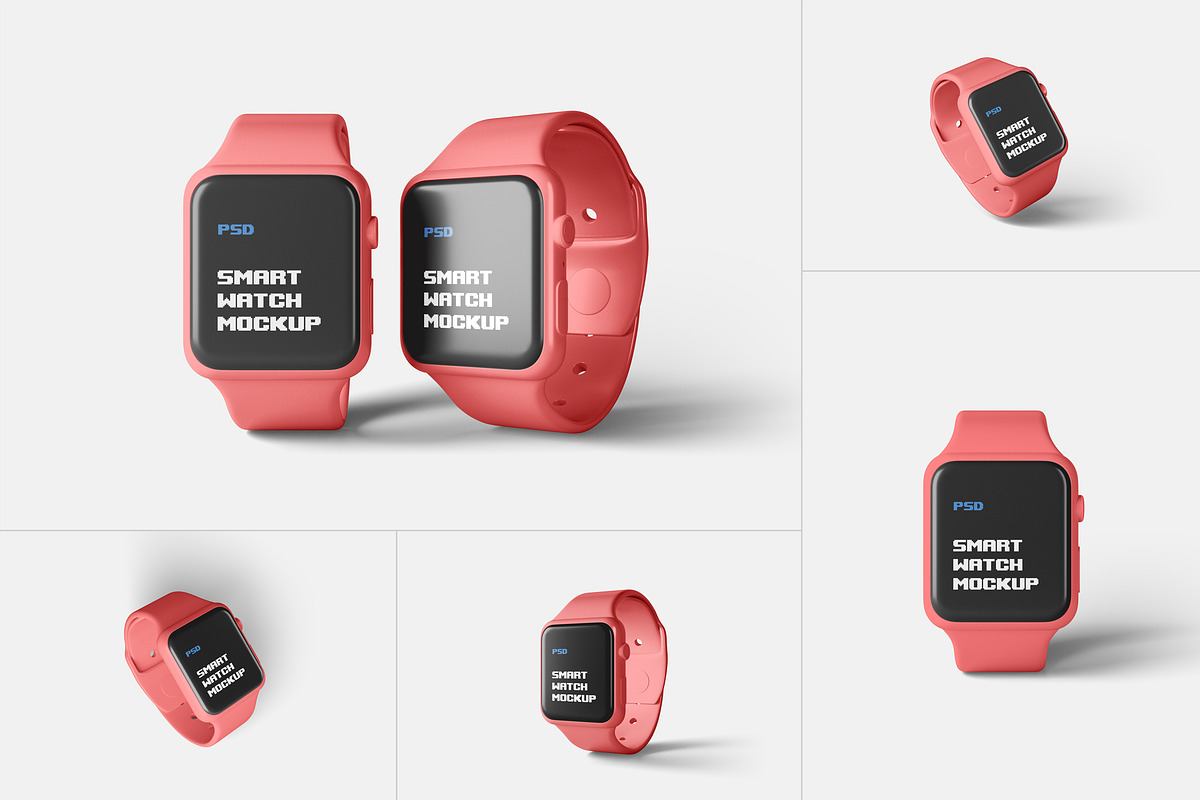 Smart Watch Mockups, a Wearable Device Mockup by artimasa (Photo 1 of 5)