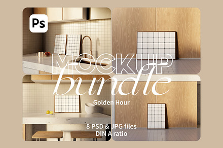 Kitchen Frame Mockups GOLDEN HOUR, a Household Mockup by Bonumo