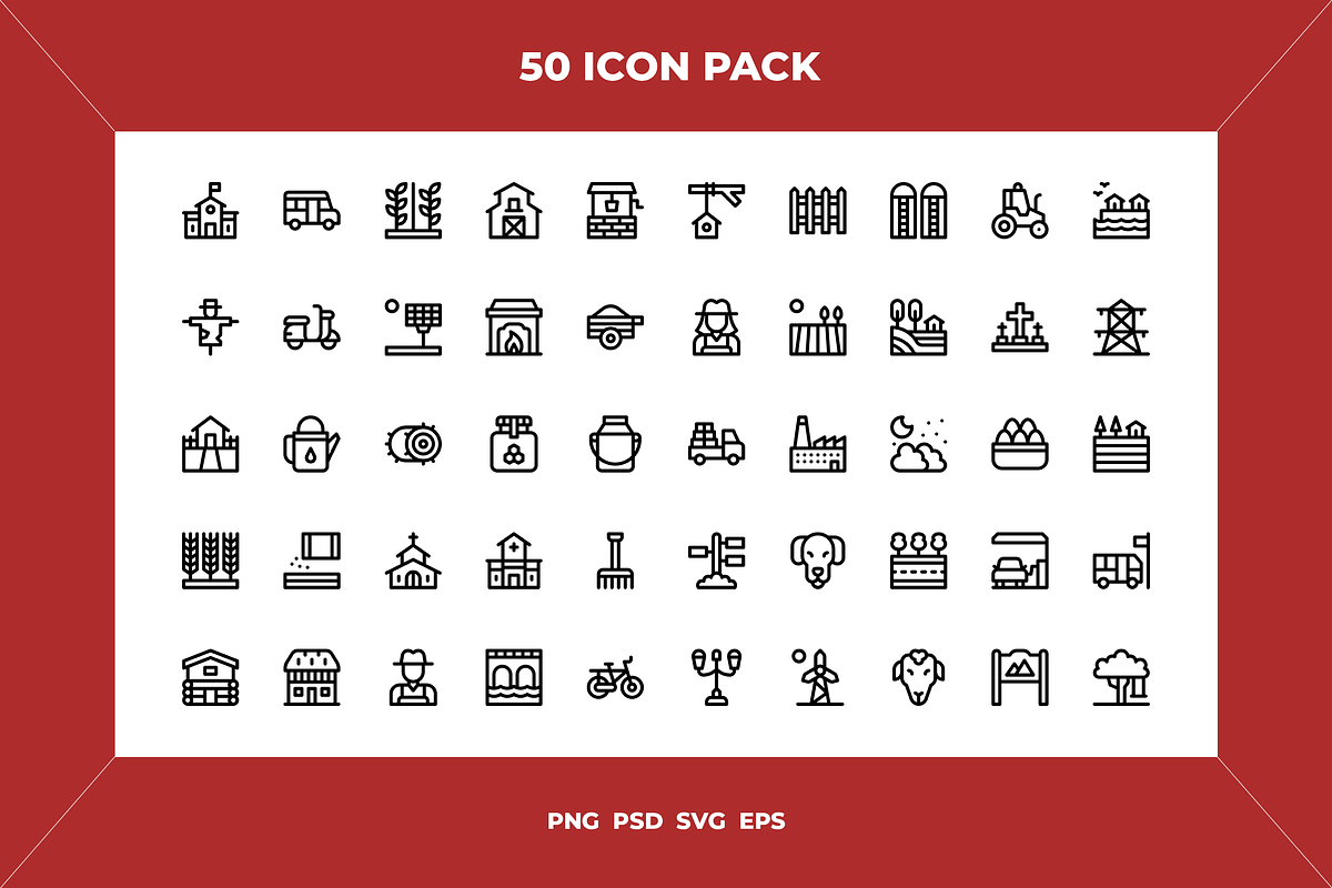 Village icons, an Outline Icon by Wencory (Photo 1 of 2)