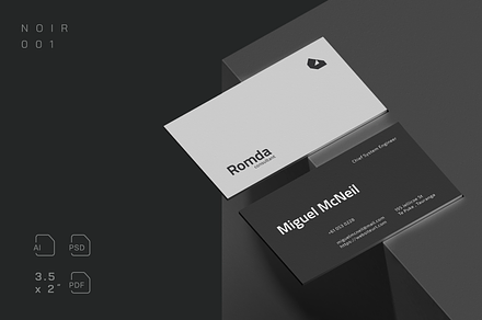 Noir Business Card 001, a Business Card Template by baqoos