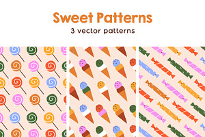 Candies. Sweet seamless patterns set, a Pattern Graphic by Good Studio