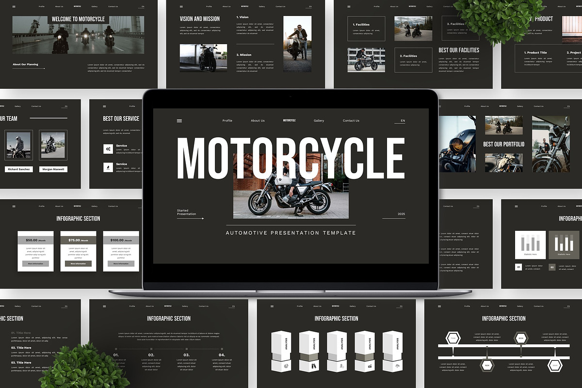 Motorcycle - Automotive Powerpoint, a Presentation Template by Deepslide Studio (Photo 2 of 6)